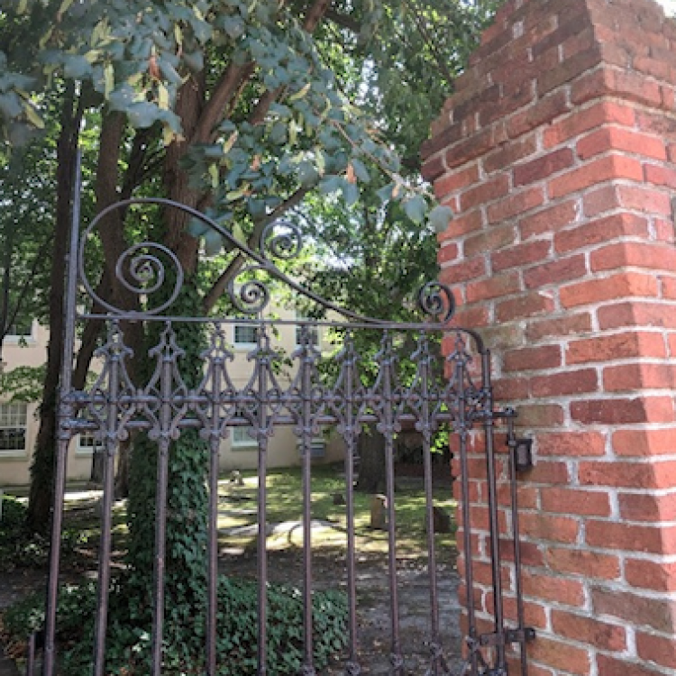 Ironwork like this gate at Trinity Graveyard